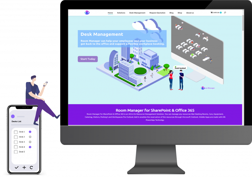 Room Manager 365, RM365 Desk Main, Features